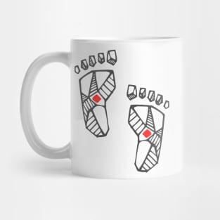 Jesus Christ feet ink illustration Mug